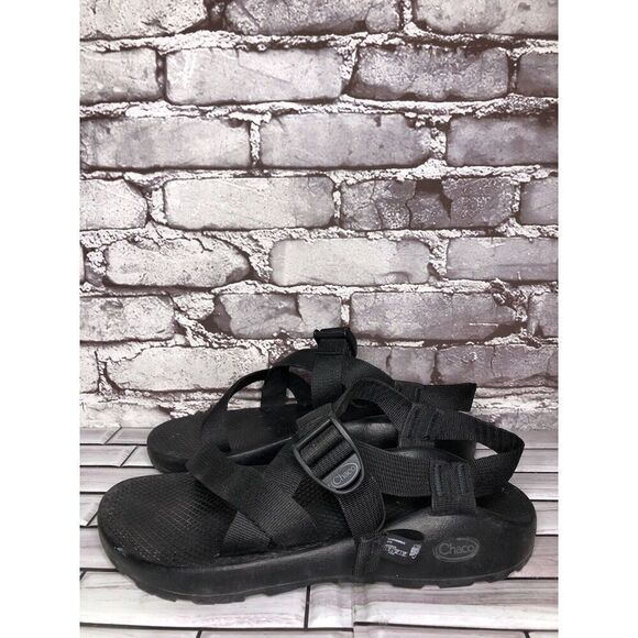 Chaco Black Synthetic Cross Strap Hiking Rubber Sole Sandals Men’s Sz 9M US/42EU - Picture 10 of 15